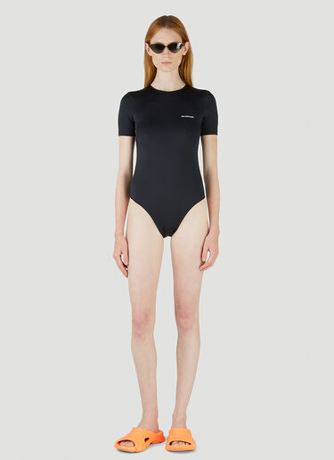 Balenciaga Open-Back Swimsuit Black bal0245152