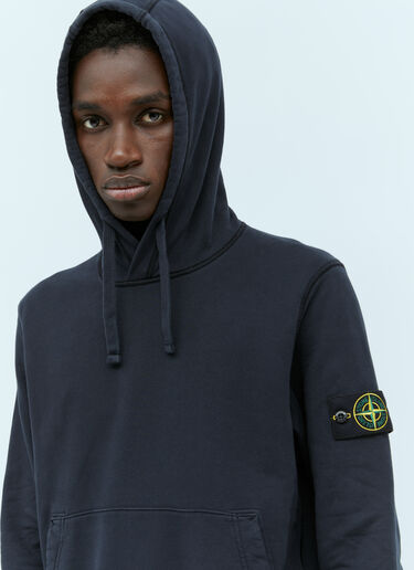 Stone Island Logo Patch Hooded Sweatshirt Navy sto0156062