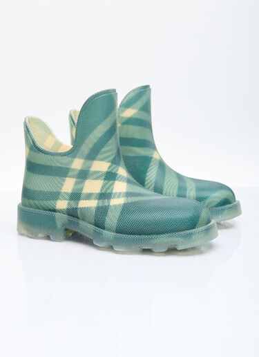 Burberry Check Rubber Mash Low Boots Green bur0155064