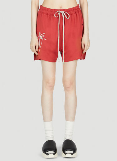 Rick Owens x Champion Dolphin Sweat Shorts Red roc0253015