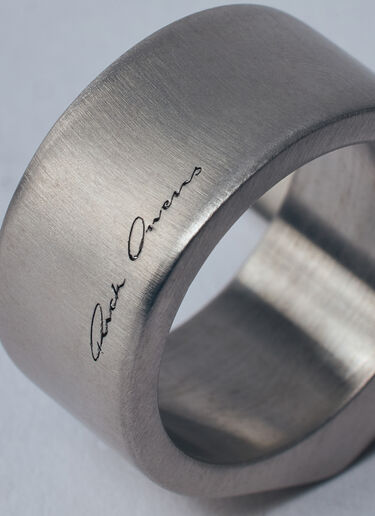 Rick Owens Trapezioid Ring Silver ric0259024