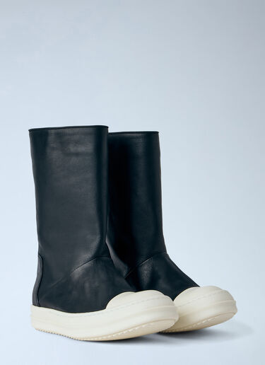 LN-CC® - Rick Owens: Tower High Leather Boots - Black Rick Owens Tower High Leather Boots Black ric0265039