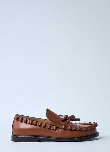 Leather Ruffle Loafers JW Anderson Leather Ruffle Loafers Brown jwa0259012