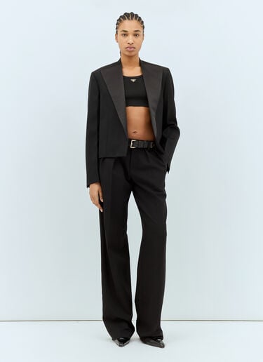 Prada Jersey Crop Top Black pra0259019