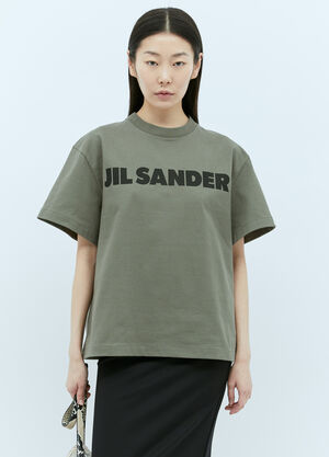 Jil Sander Logo Print T-Shirt White jil0259013