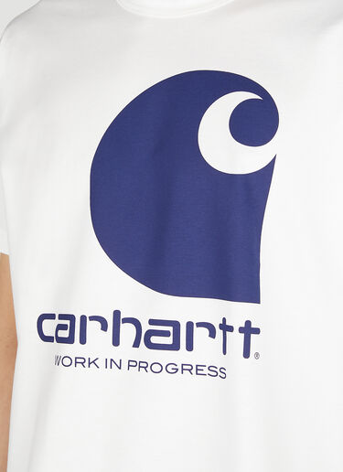 Junya Watanabe x Carhartt 로고 프린트 티셔츠 화이트 jwc0152005