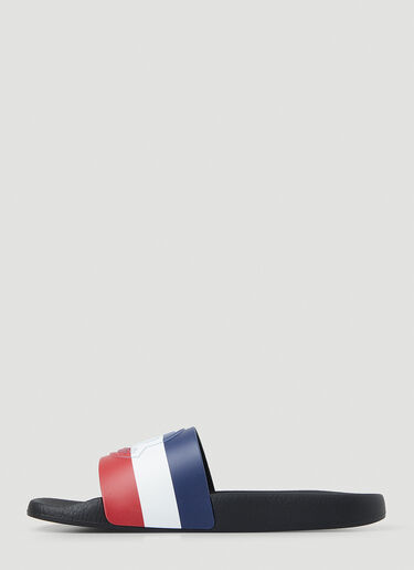 Moncler Logo Stripe Slides Black mon0147039