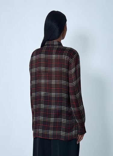 Tartant Silk Cassandre Shirt Saint Laurent Tartant Silk Cassandre Shirt Grey sla0261026