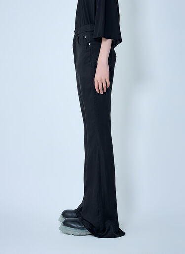 Rick Owens Flared Trousers in Smooth Weave Black ric0164003
