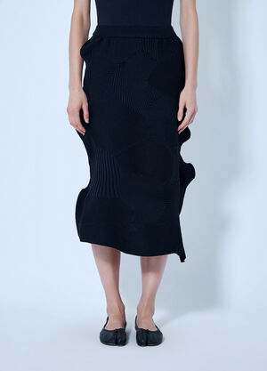 Issey Miyake Kone Kone Midi Skirt Black ism0265014