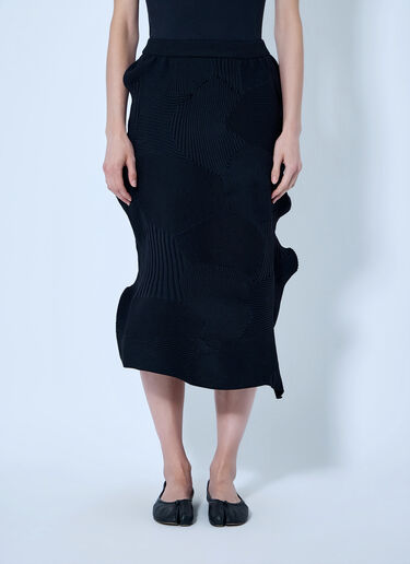 Issey Miyake Kone Kone Midi Skirt Black ism0265014