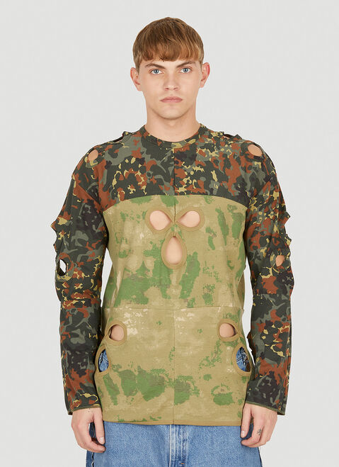 Children Of The Discordance Balaclava Camouflage Long Sleeve T-Shirt White cod0151003