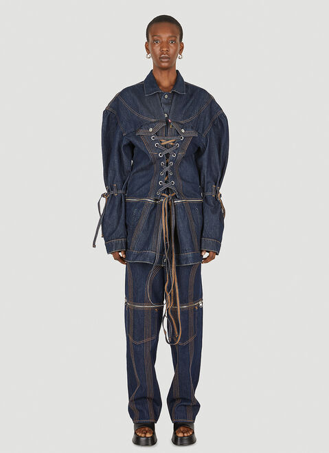 Levi's x No Sesso x Levi's コルセット ジップオフ トラッカー デニムジャケット ブルー lvn0349003