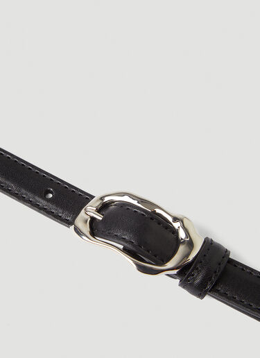Alexander McQueen Thin Leather Belt  Black amq0246038