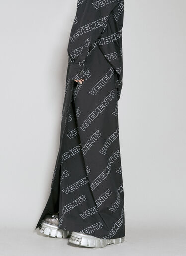 VETEMENTS 스페이스 모노그램 랩 어라운드 스커트  블랙 vet0254005