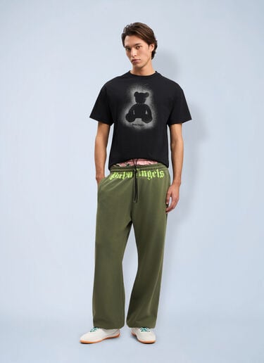 LN-CC® - Palm Angels: Spray Bear T-Shirt - Black Palm Angels Spray Bear T-Shirt Black pma0164108