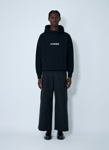 Embroidered Logo Hooded Sweatshirt Comme des Garçons Homme Embroidered Logo Hooded Sweatshirt Black cdh0162007
