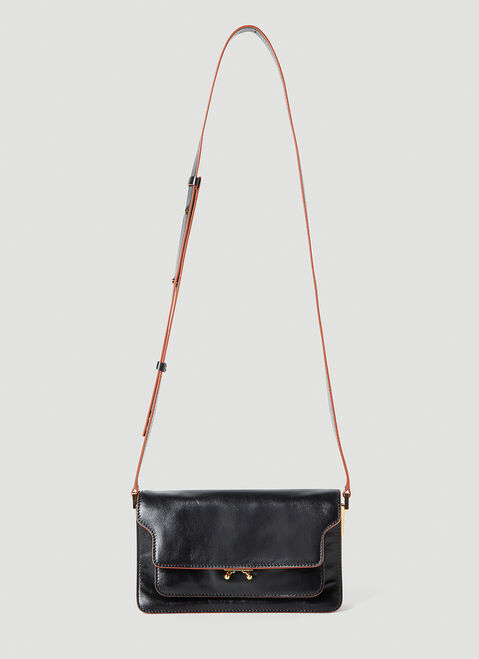 Marni Trunk Large Leather Shoulder Bag in Black