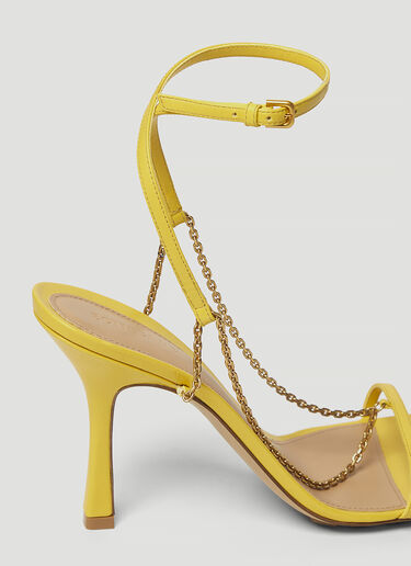 Bottega Veneta Chain-Strap Heeled Sandals Yellow bov0243034