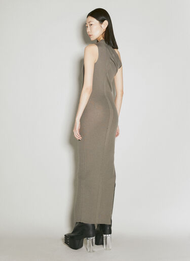 Rick Owens Wool Knit Maxi Dress Grey ric0255007