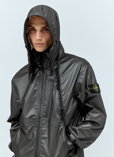 Stone Island Glossy Zip-Up Jacket Grey sto0156108