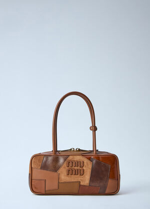 Miu Miu Beau Leather Patchwork Bag Brown miu0264116