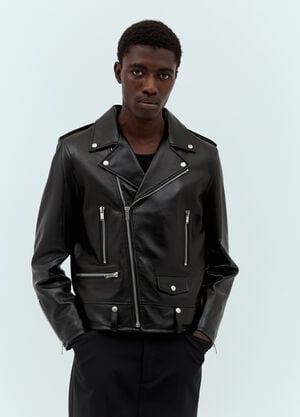 Saint Laurent Leather Motorcycle Jacket Black sla0156057