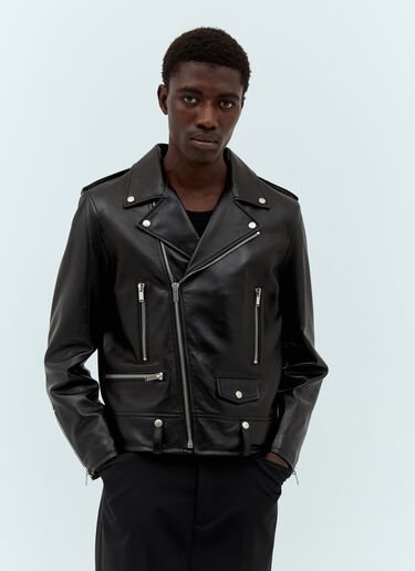 Saint Laurent Leather Motorcycle Jacket Black sla0156057