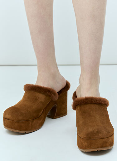 Gianvito Rossi Lys Suede Clogs Brown gia0255001