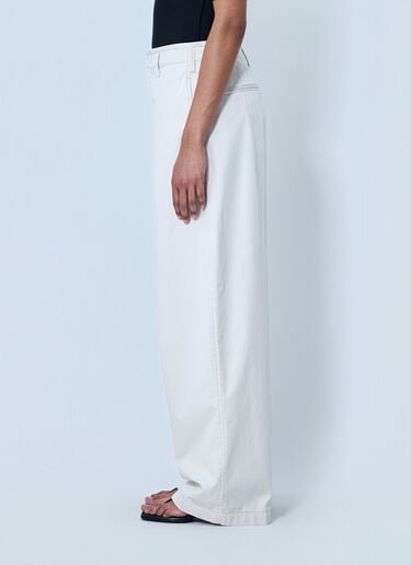Lemaire Wide-Leg Tailored Trousers White lem0264004