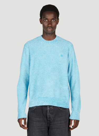 Acne Studios Face Patch Crewneck Sweater Blue acn0153058