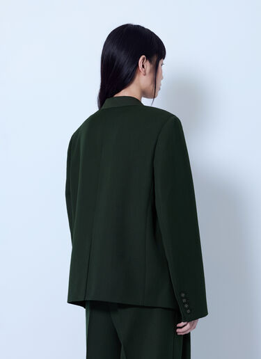 LN-CC® - GANNI: Single Wool Twill Blazer - Green GANNI Single Wool Twill Blazer Green gan0266003