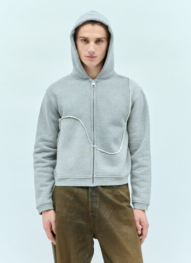 ERL Swirl Zipped Hooded Sweatshirt Grey erl0156019