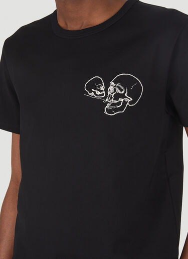 Alexander McQueen 스컬 자수 티셔츠 블랙 amq0147011