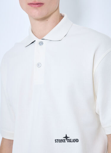 Stone Island 徽标刺绣 Polo 衫 米色 sto0160015