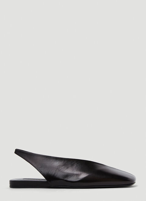Jil Sander Slingback Ballet Shoes Black jil0254009