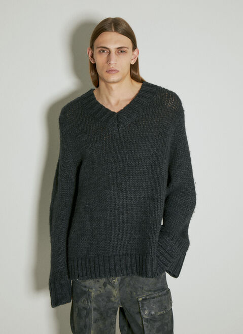 Lanvin V Neck Sweater Black lnv0154008