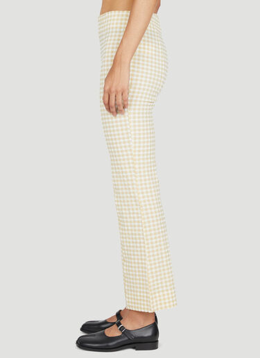 GANNI Cropped Stretch Seersucker Pants Beige gan0253077