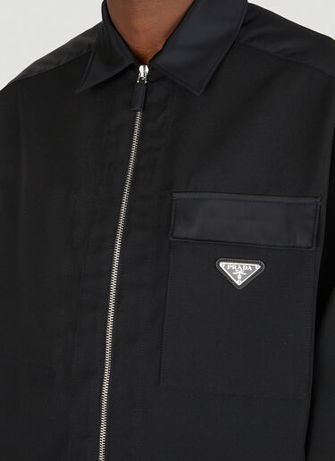 Prada 로고 플라크 재킷 블랙 pra0147071