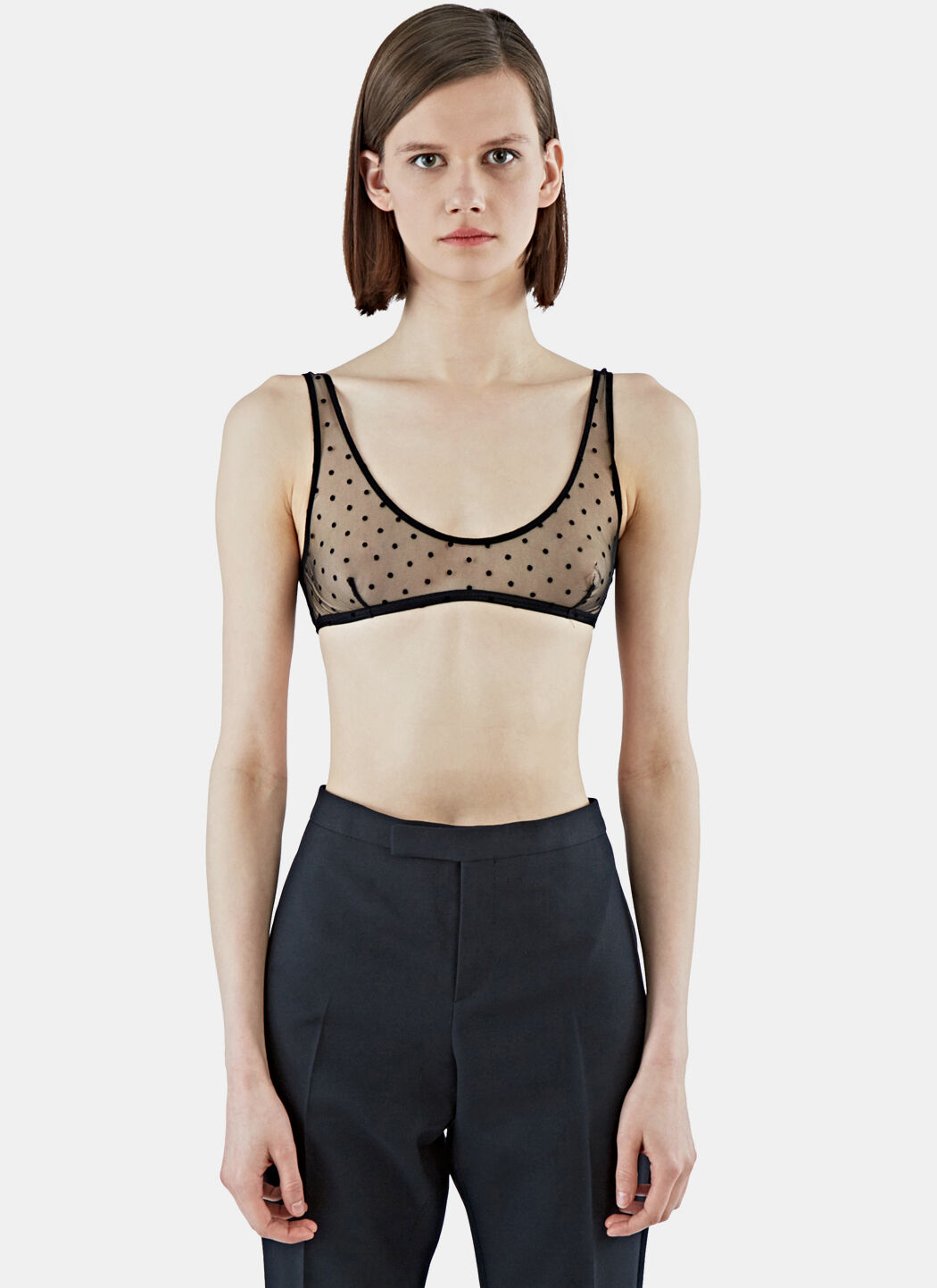 Dotted mesh bralette top