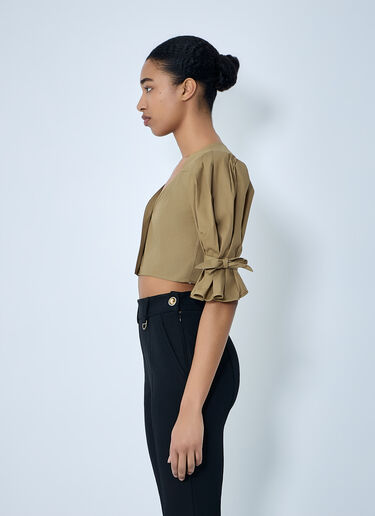 Structured Cropped Blouse Chloé Structured Cropped Blouse Olive chl0264005