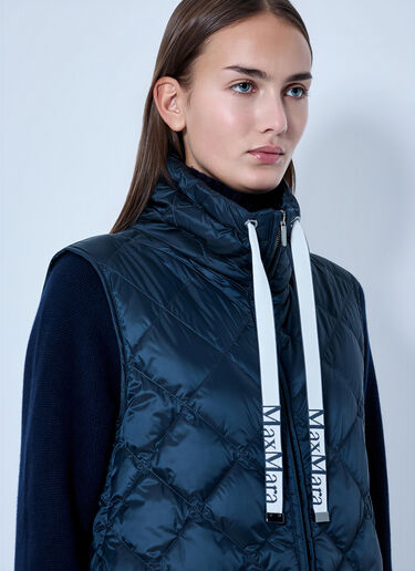 LN-CC® - Max Mara: Quilted Gilet with Drawstring Collar - Navy Max Mara Quilted Gilet with Drawstring Collar Navy max0266152