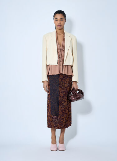 Dries Van Noten Crop Single-Breasted Blazer Cream dvn0260003