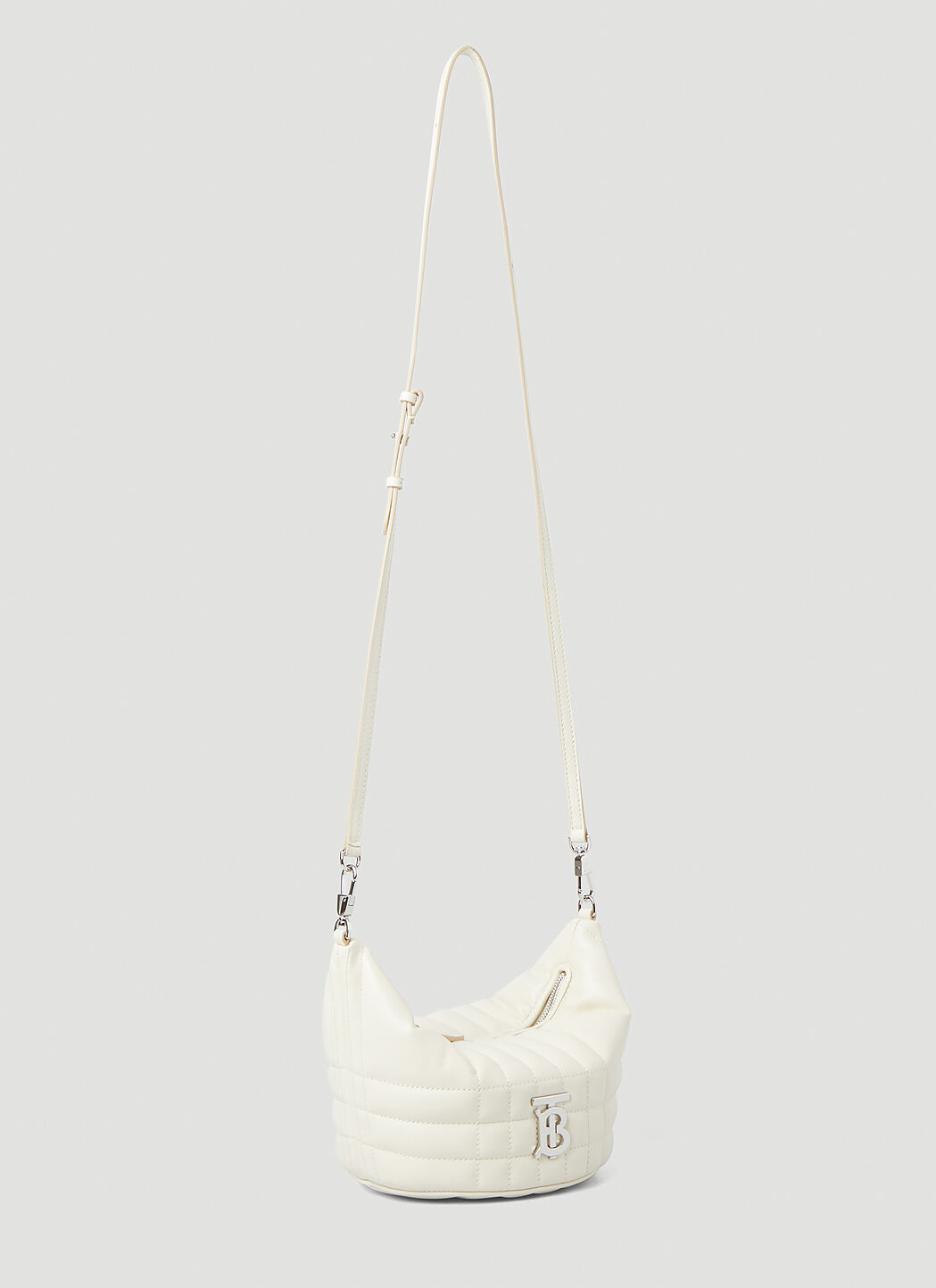 Burberry Women s Lola Quilted Crescent Shoulder Bag in White LN CC
