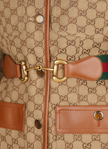 GG Monogram Belted Jacket Gucci GG Monogram Belted Jacket Brown guc0253059