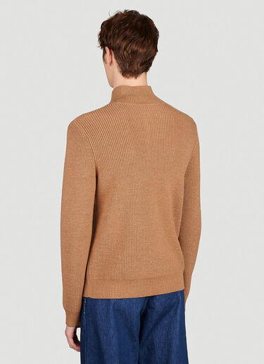 JW Anderson Half Zip Knit Sweater Brown jwa0154012