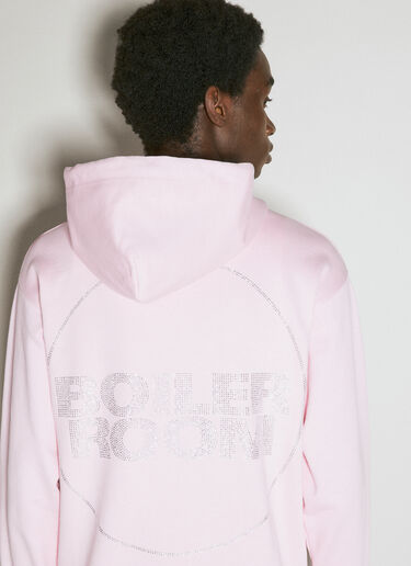 Boiler Room Hooded Sweatshirt With Diamante Logo Motifs Pink bor0155015