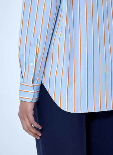 Dries Van Noten Striped Cotton Poplin Shirt Light Blue dvn0264023
