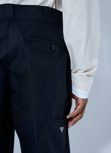 LN-CC® - Prada: Canvas Logo-Plaque Trousers - Black Prada Canvas Logo-Plaque Trousers Black pra0166205