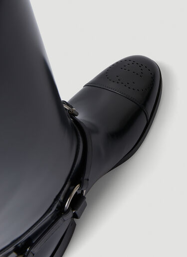 Gucci Zelda Harness Knee High Riding Boots Black guc0147117